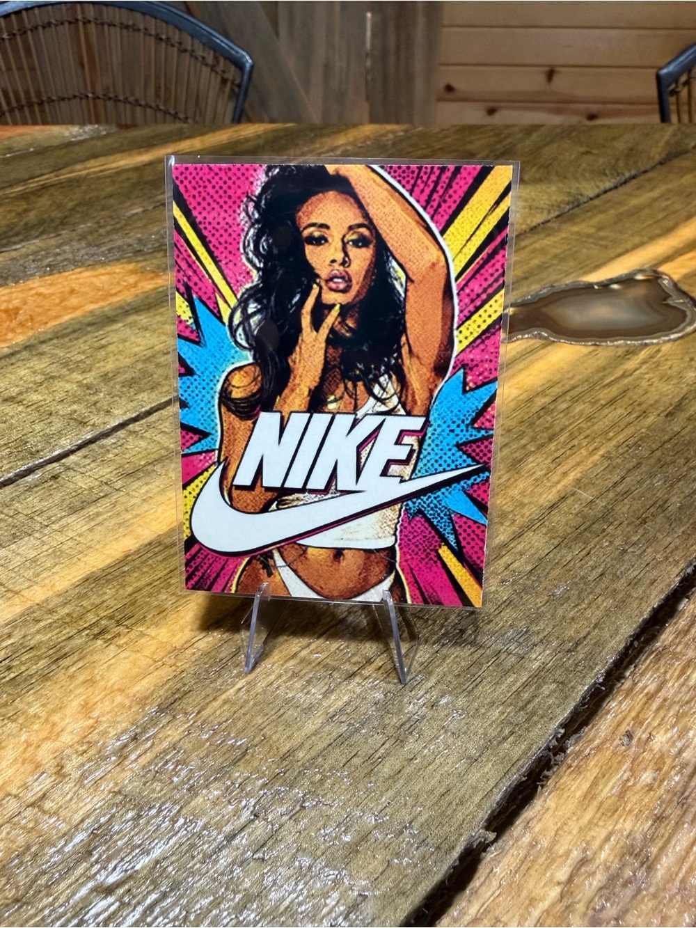 Nike Pop Art Graphic Card in Pink, Blue, Yellow